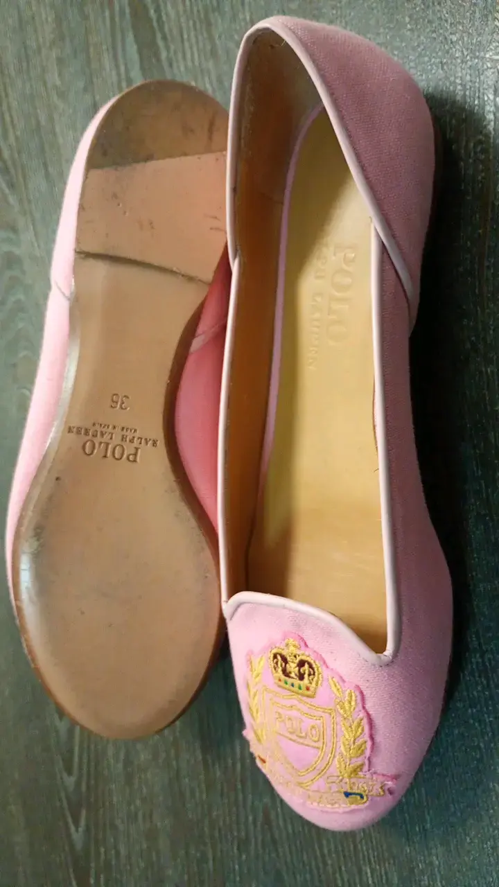 Zapatos planos rosa Polo con bordado talla 36 - 3
