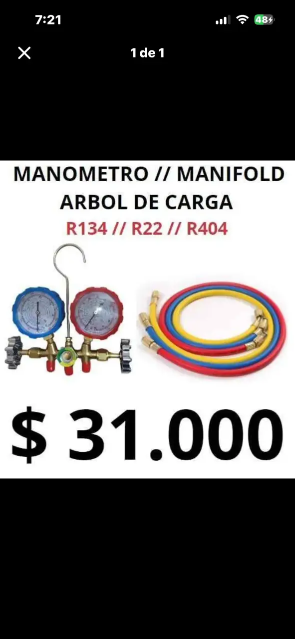 Manómetro Manifold Árbol de Carga R134 R22 R404