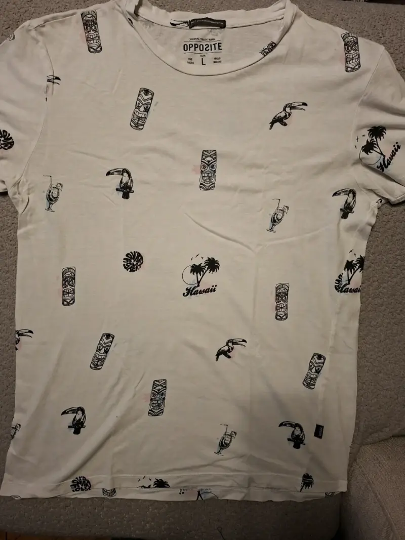 Polera blanca estampada Opposite talla L - 2