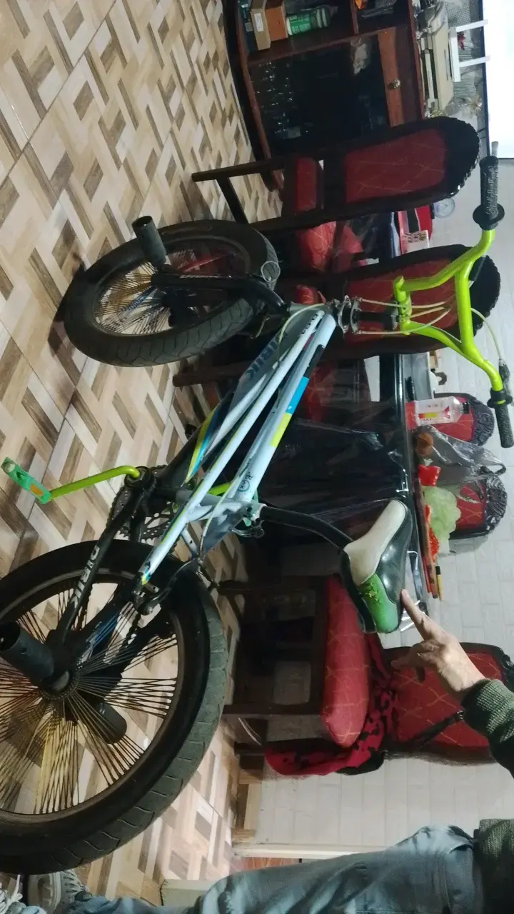 Bicicleta BMX verde y blanca en buen estado - 1
