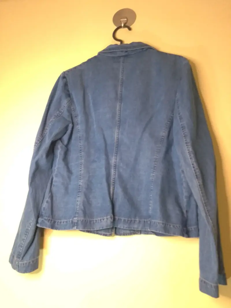 Chaqueta de mezclilla azul para mujer - 2