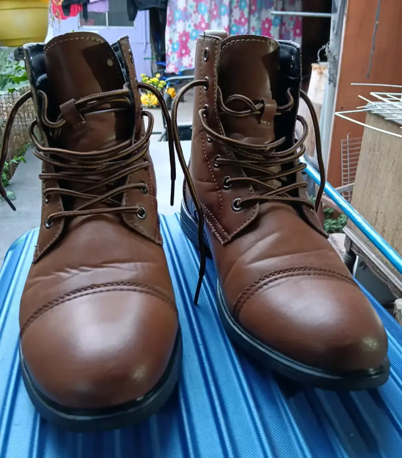 Botas de cuero marrón para hombre - 2