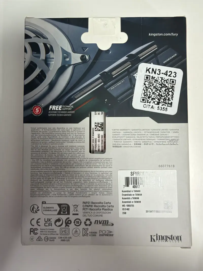SSD Kingston Fury Renegade 2TB PCIe 4.0 NVMe M.2 - 2