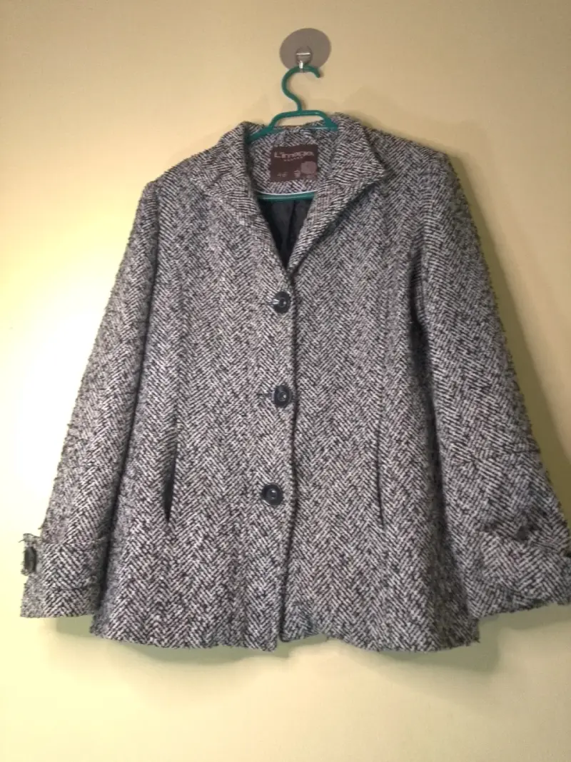 Abrigo de lana gris para mujer talla 46 - 1