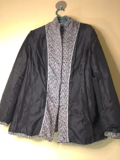 Abrigo de lana gris para mujer talla 46 - miniatura 4