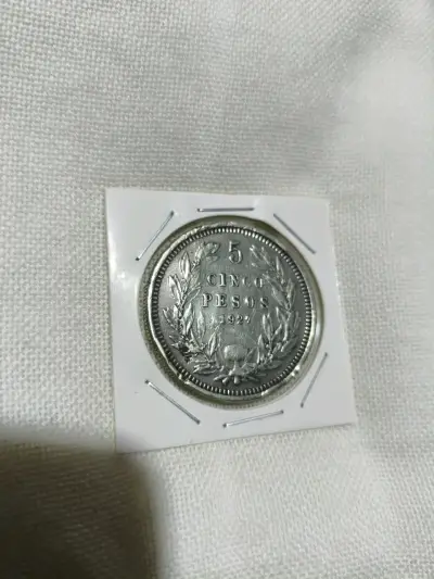 Moneda de 5 Pesos Chile 1927 - miniatura 1