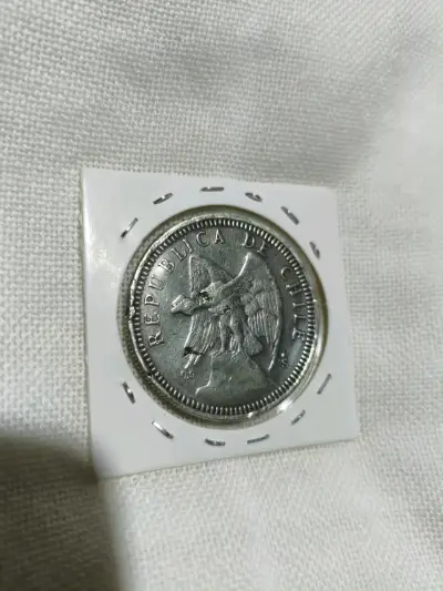 Moneda de 5 Pesos Chile 1927 - miniatura 2