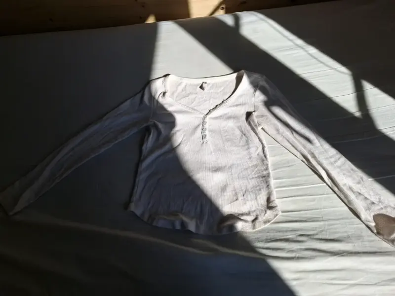 Polera manga larga blanca de algodón Sybilla - 1