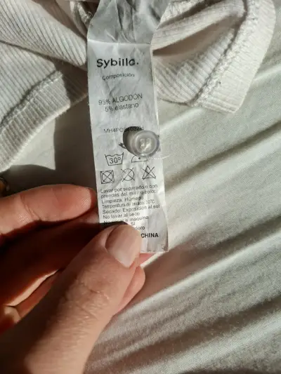 Polera manga larga blanca de algodón Sybilla - miniatura 4