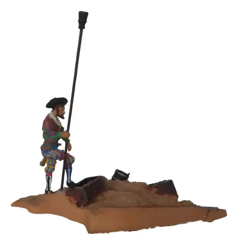 Figura De Metal Soldado Epañol Diorama Multicolor - 3