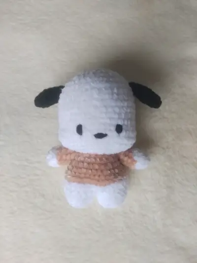 Peluche amigurumi de pochaco tejido a mano 15cm - miniatura 2