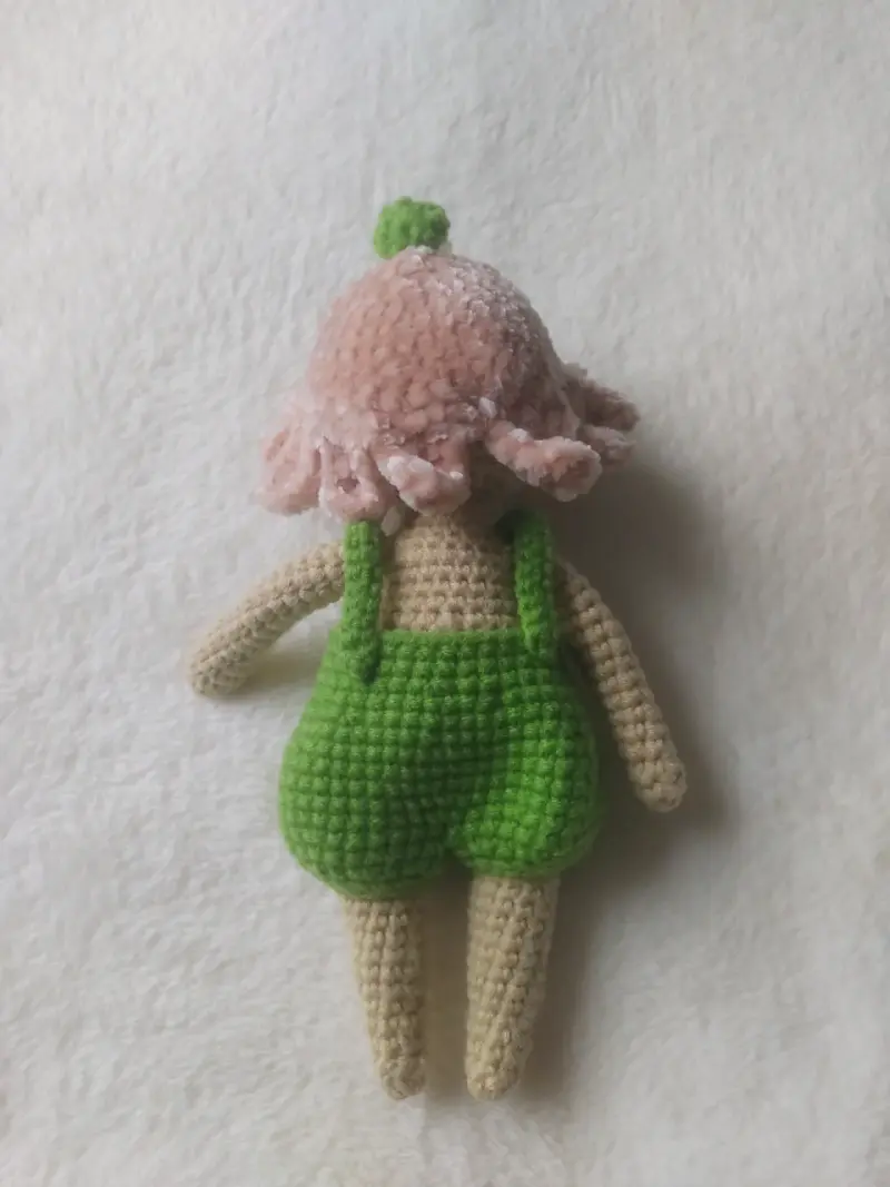 Muñeca amigurumi de flor hecho a mano 27cm - 4