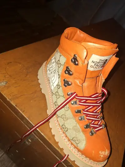 Botas de montaña naranjas Gucci x The North Face - miniatura 3