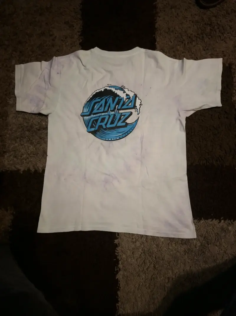 Polera Santa Cruz blanca con logo azul - 2