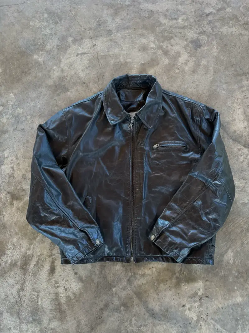 Chaqueta de cuero negra para hombre - 2