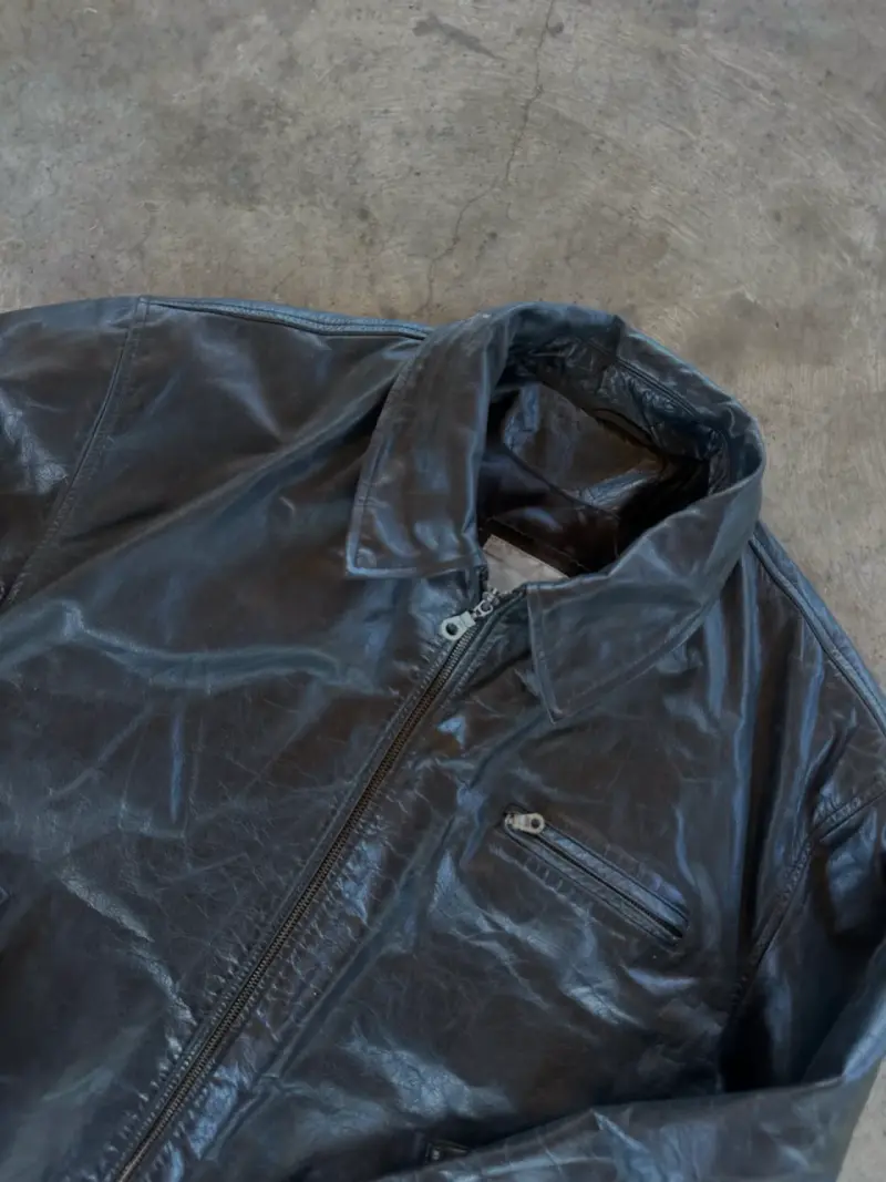Chaqueta de cuero negra para hombre - 3