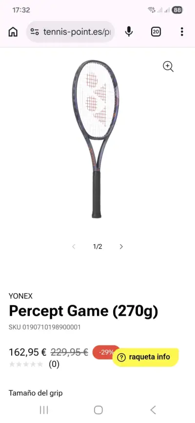 Raqueta de Tenis Yonex Percept Game 270g - miniatura 1