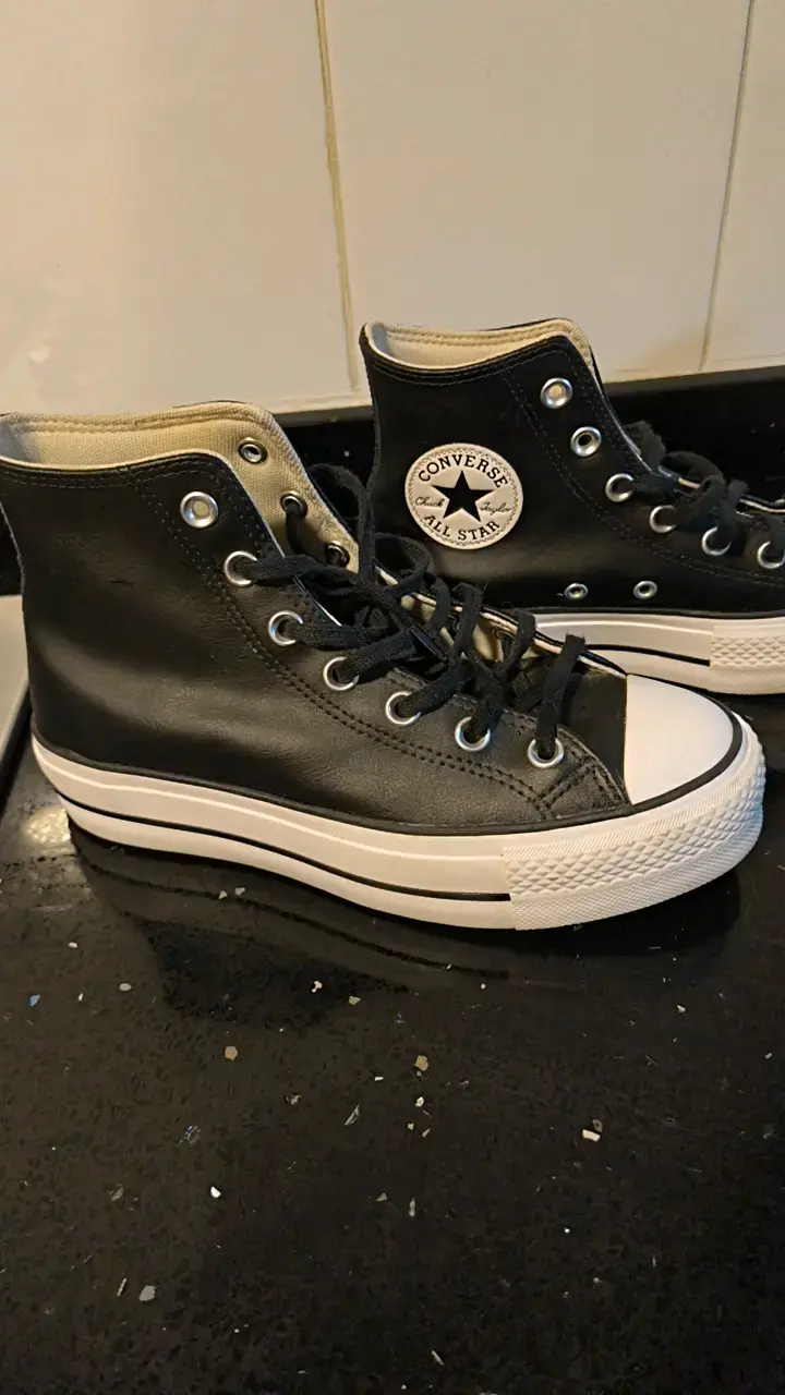 Zapatillas Converse All Star negras de cuero - 2