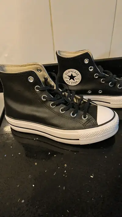 Zapatillas Converse All Star negras de cuero - miniatura 2