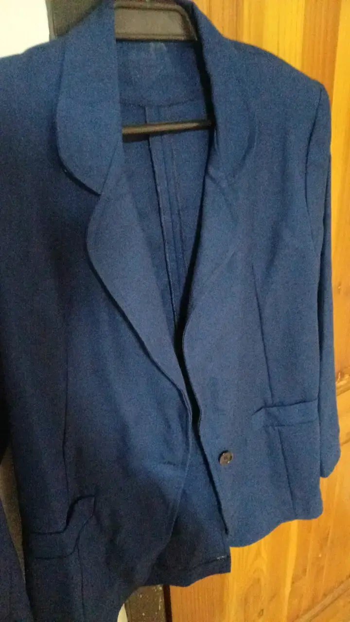 Blazer azul de lino para mujer - 2
