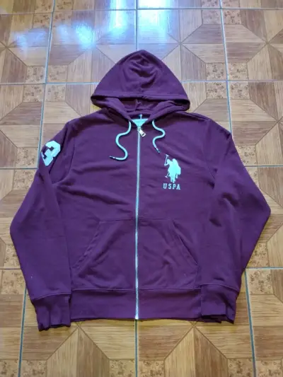 Polerón con capucha burdeos U.S. Polo Assn - miniatura 1