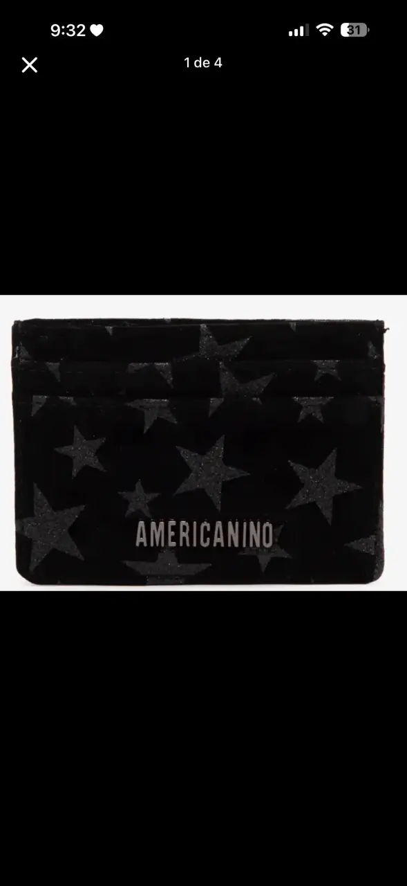 Tarjetero negro con estrellas Americanino