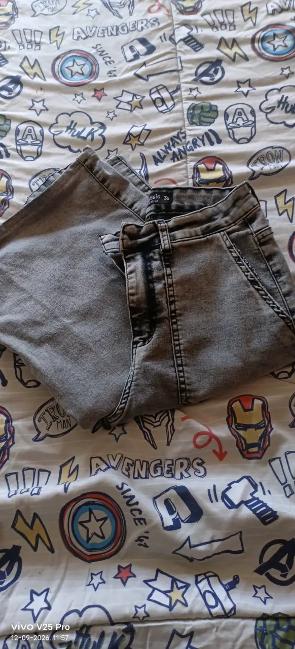 Pantalones cargo gris para mujer talla 36 - 2