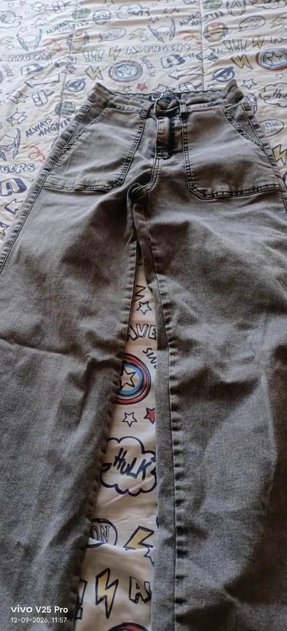 Pantalones cargo gris para mujer talla 36 - 3
