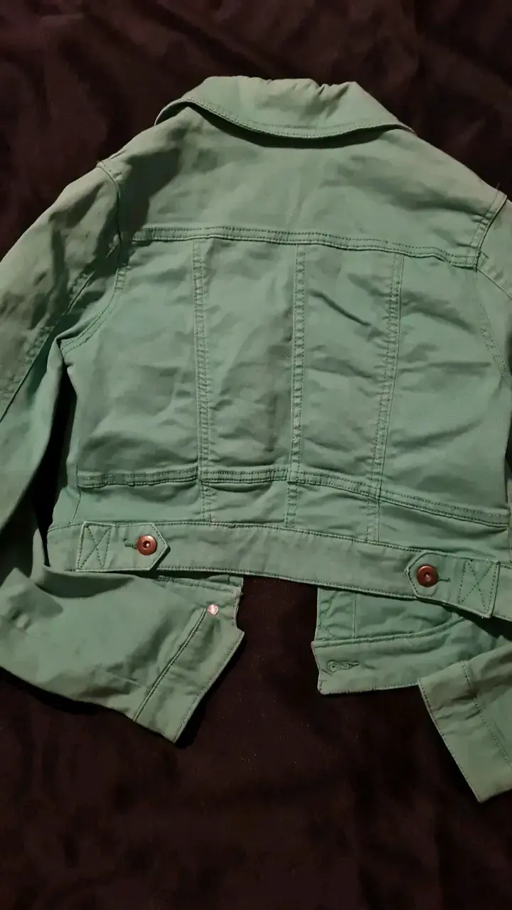 Chaqueta verde mujer XS con bolsillos - 2