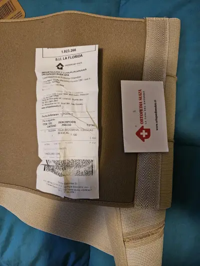 Faja lumbar ortopédica beige para soporte - miniatura 2