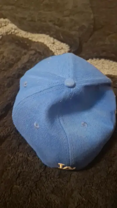 Gorra azul con bordado floral LA - miniatura 3