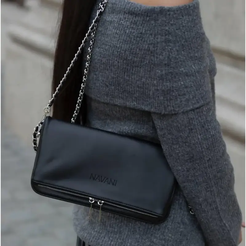 Cartera Bolso Navani Camille Negro con cadena - 5
