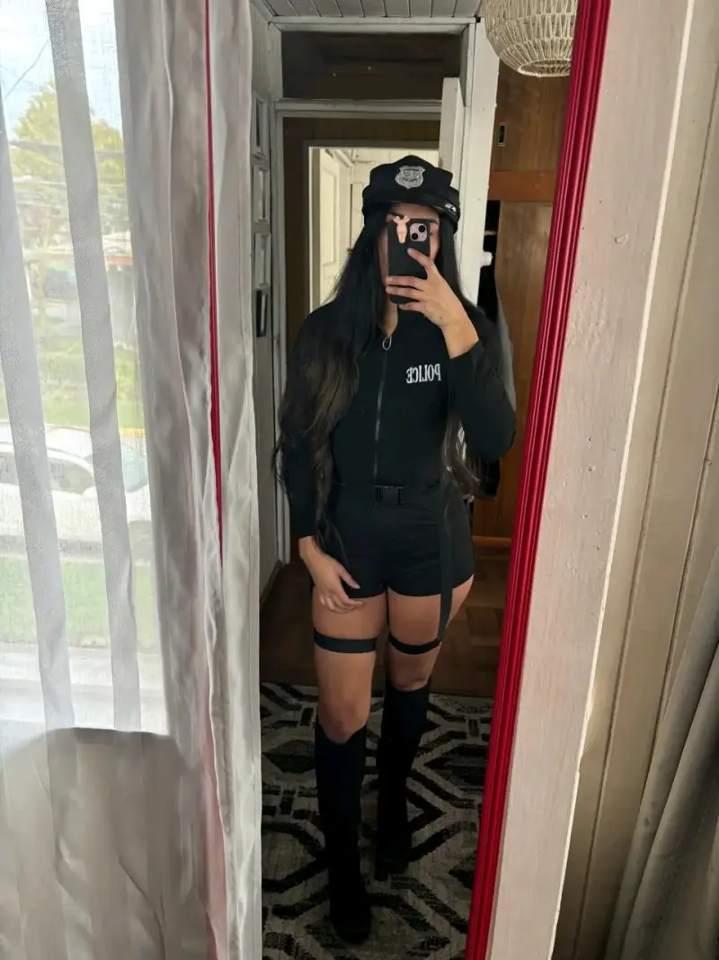 Disfraz de policía para mujer azul oscuro y negro - 2
