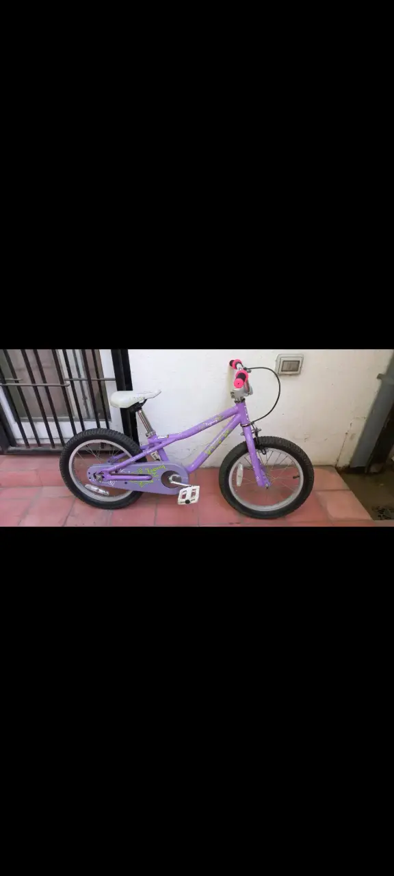 Bicicleta infantil morada con diseño floral - 2