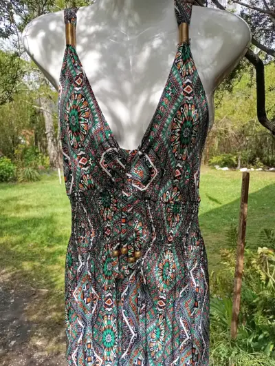 Vestido largo estampado bohemio para mujer - miniatura 2