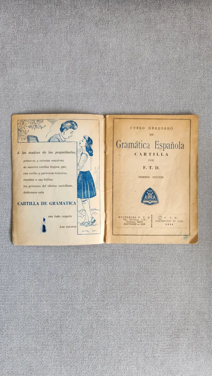 Libro retro escolar Gramática Española año 1956 - 2