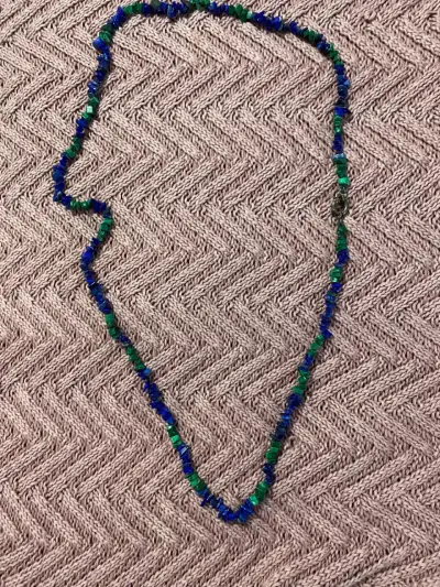 Collar de lapizlazuli de piedras azules y verdes - miniatura 1