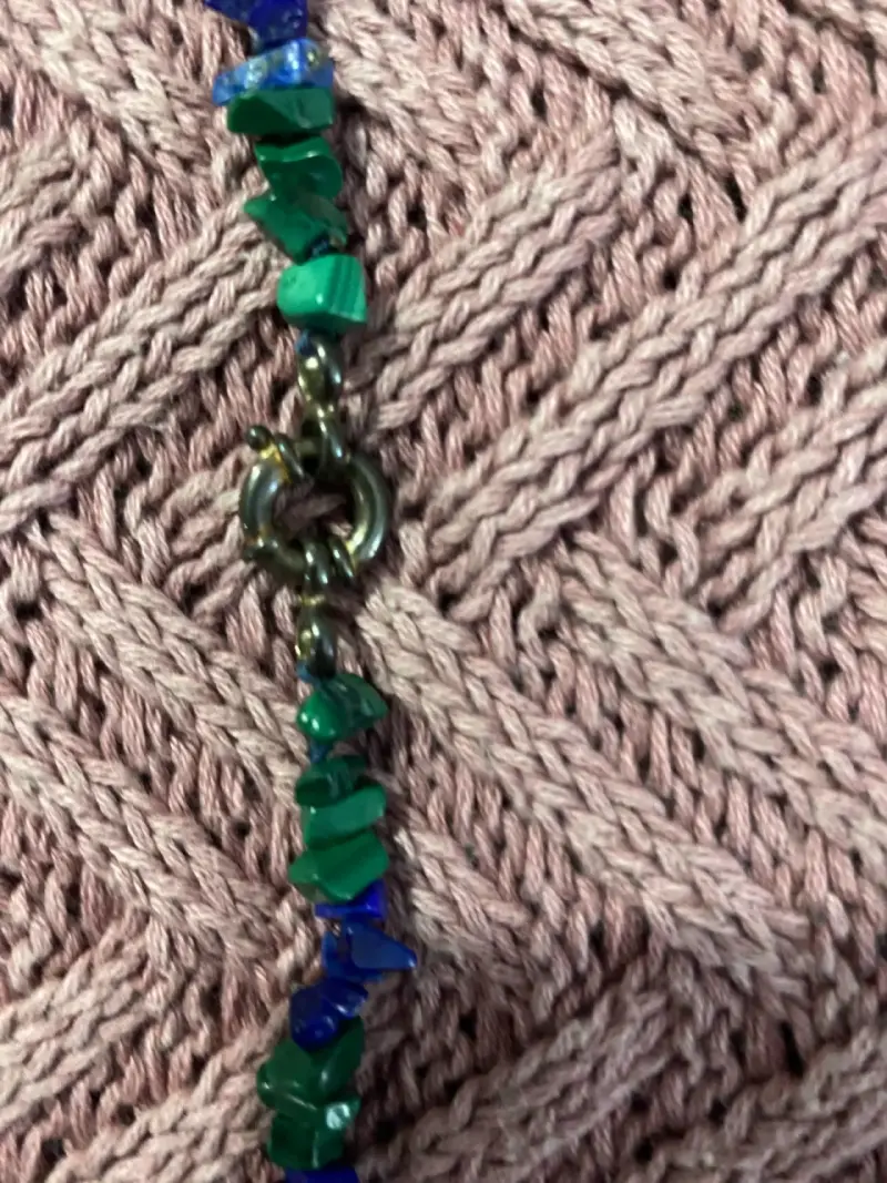 Collar de lapizlazuli de piedras azules y verdes - 3