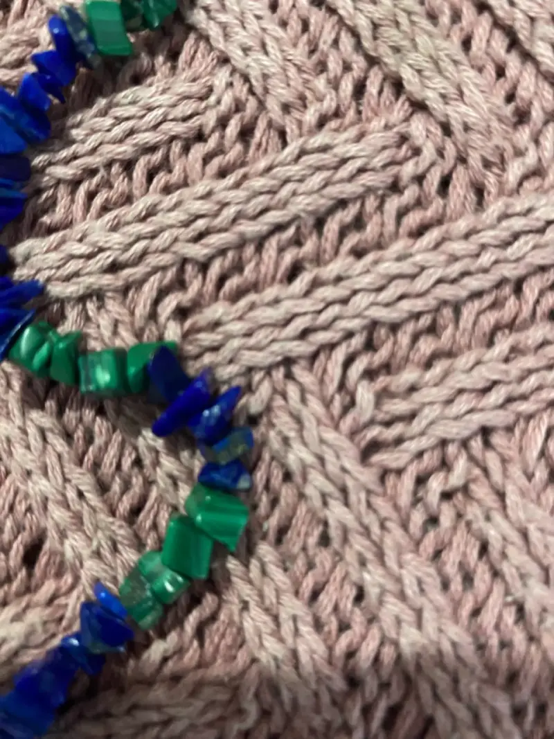 Collar de lapizlazuli de piedras azules y verdes - 5
