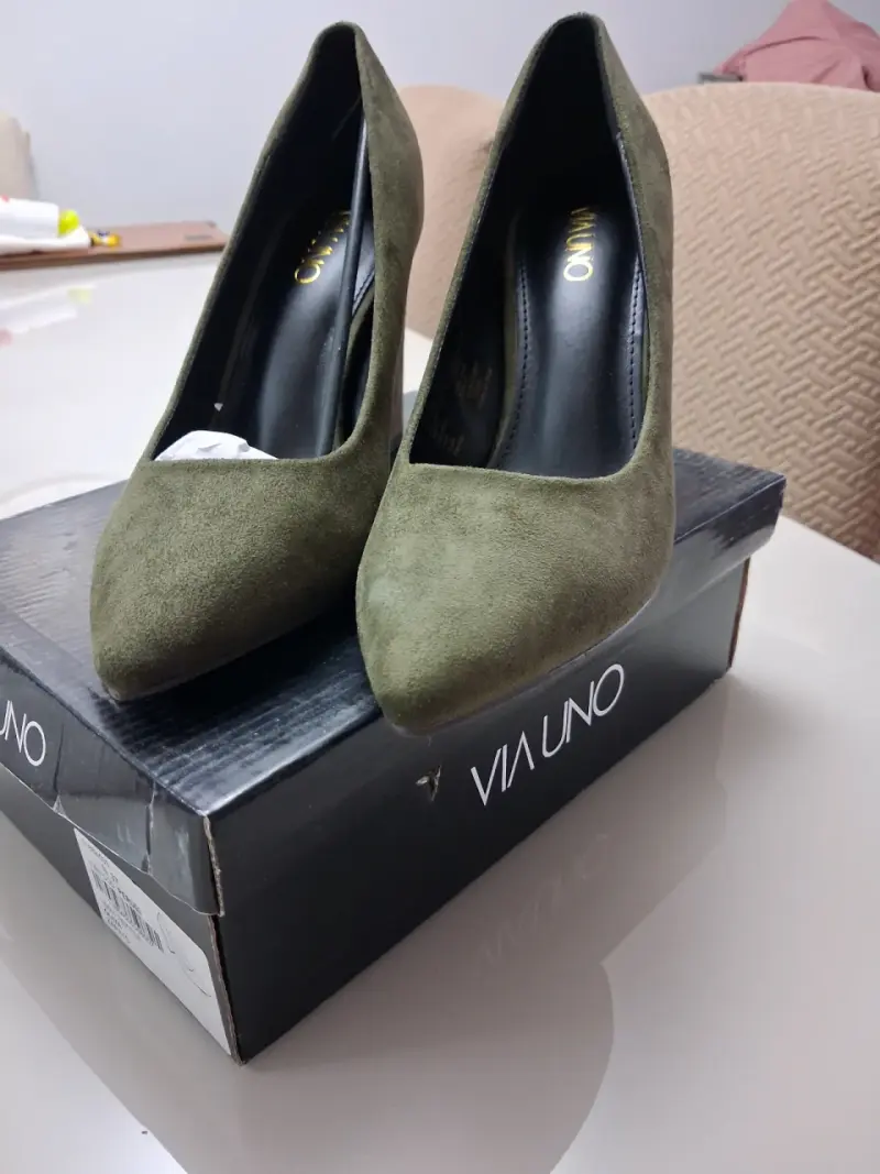 Zapatos de Tacón Verde Oliva Via Uno - 1