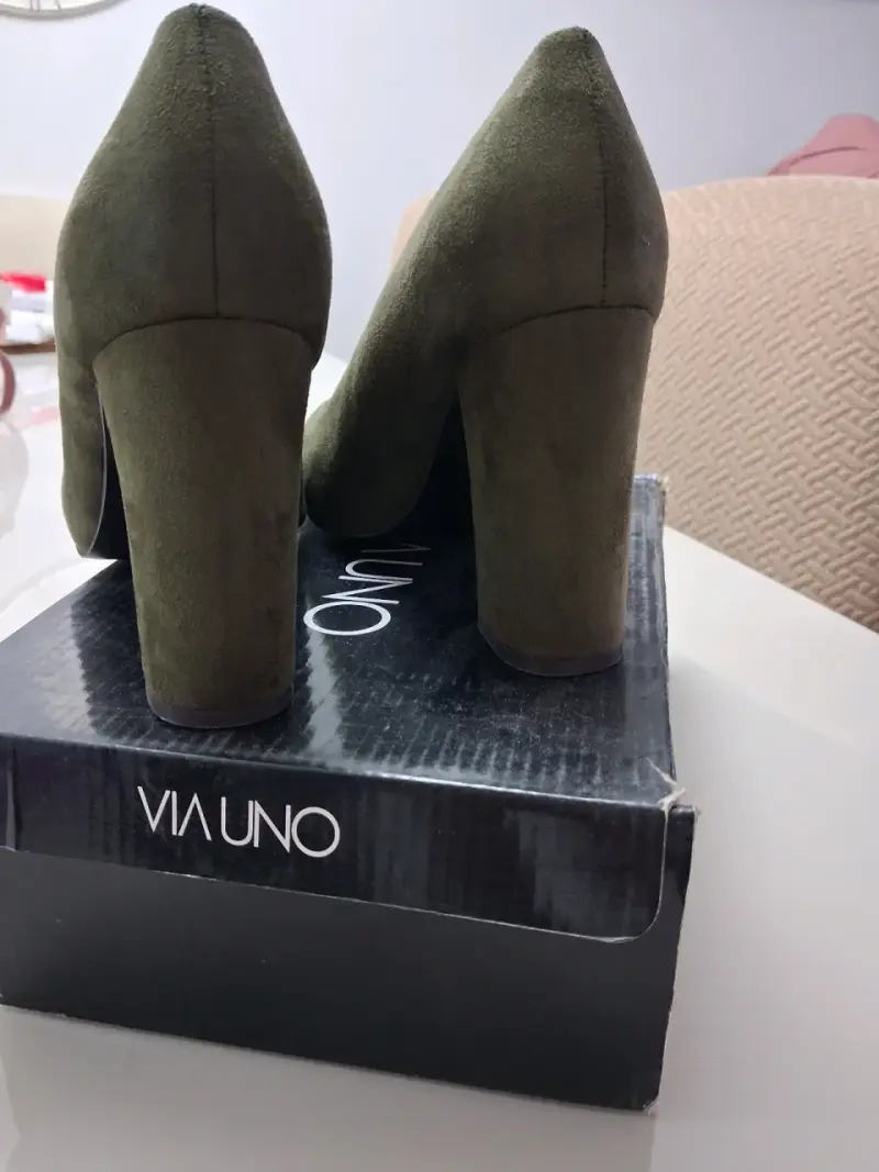 Zapatos de Tacón Verde Oliva Via Uno - 2