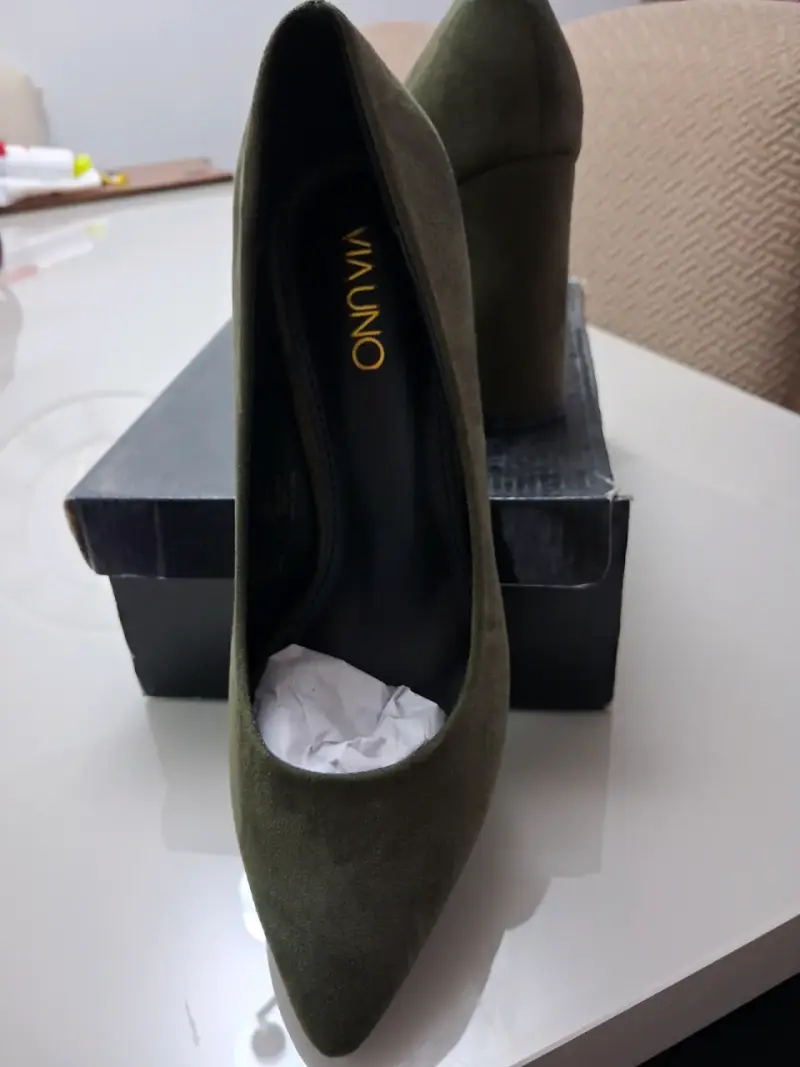 Zapatos de Tacón Verde Oliva Via Uno - 3