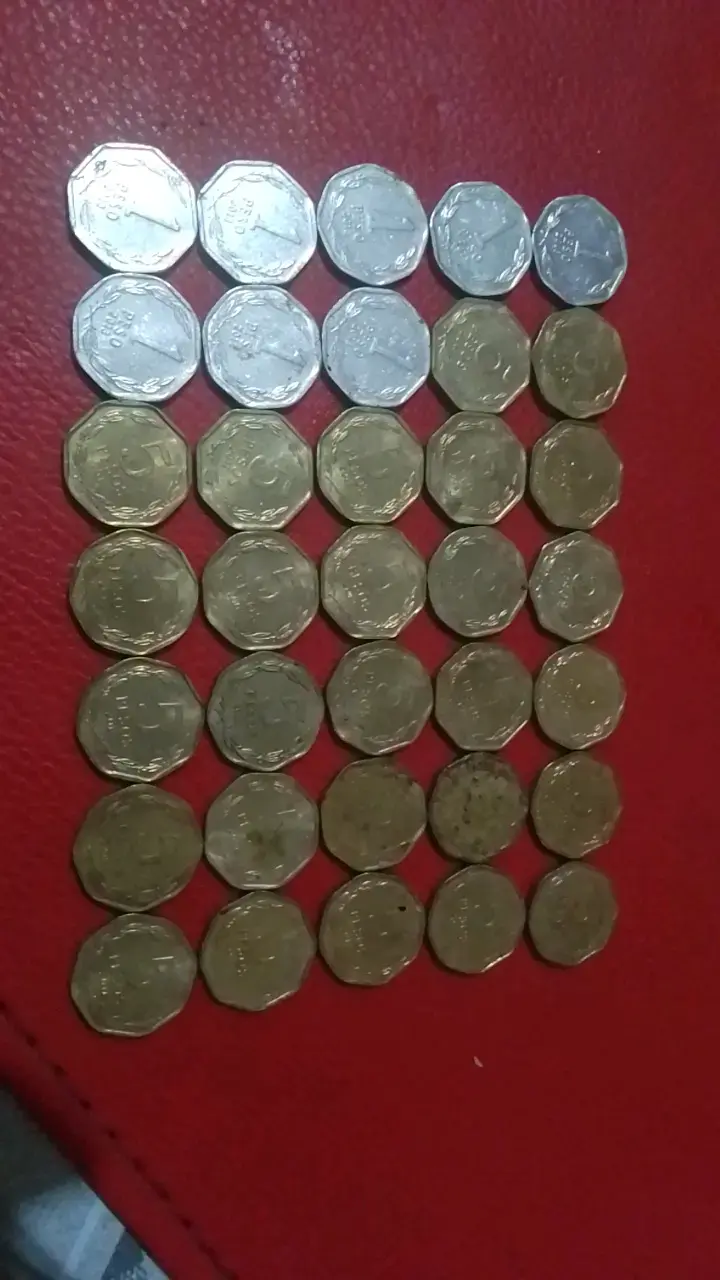 Colección de monedas antiguas de 1 y 5  pesos - 2