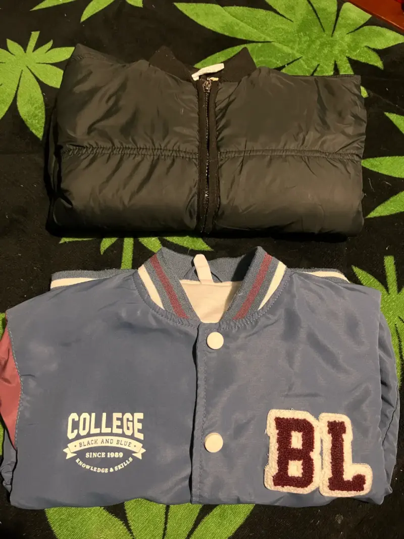 Chaqueta estilo varsity para niño azul y blanca - 3
