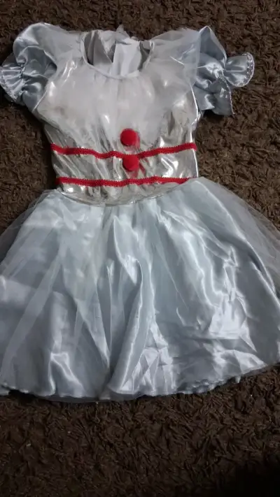 Disfraz de payaso para niña con detalles rojos - miniatura 1