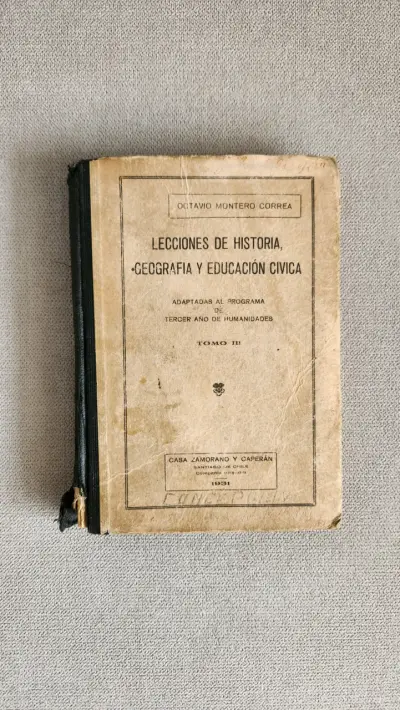 Libro Lecciones de Historia, Geografía y Educación Cívica 1931 - miniatura 1