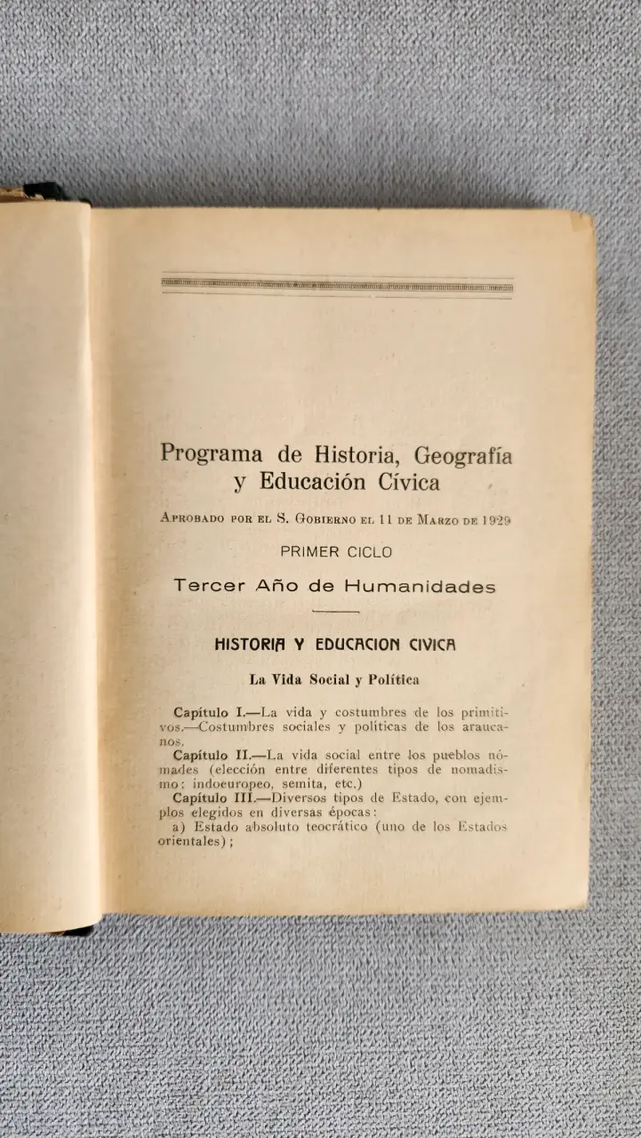 Libro Lecciones de Historia, Geografía y Educación Cívica 1931 - 3