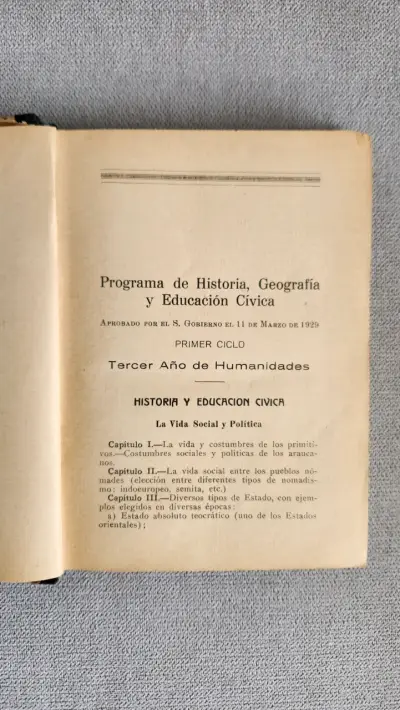 Libro Lecciones de Historia, Geografía y Educación Cívica 1931 - miniatura 3