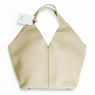 Bolso de cuero beige Prüne elegante - miniatura 1