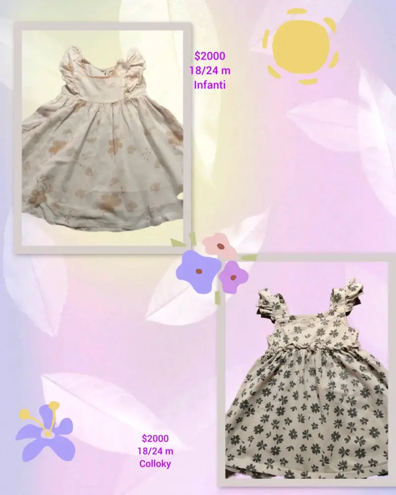 Vestido de niña 18-24 meses con estampado floral - 1